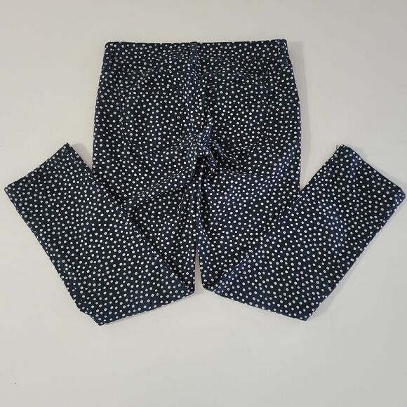 LOFT Ann Taylor Modern Straight Fit Black Polka Dot Jeans - Picture 12 of 14